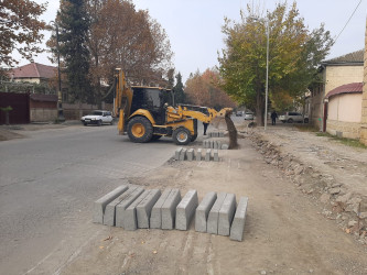 Şəhərin Nizami prospektində həyata keçirilən abadlıq-quruculuq işləri davam etdirilir