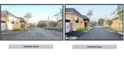 Yevlax şəhərində növbəti küçəyə yeni asfalt örtüyü salınıb