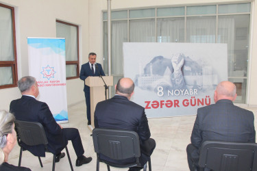 Yevlaxda “Tarixi Zəfərimiz Heydər Əliyev siyasətinin təntənəsidir” mövzusunda tədbir keçirilmişdir