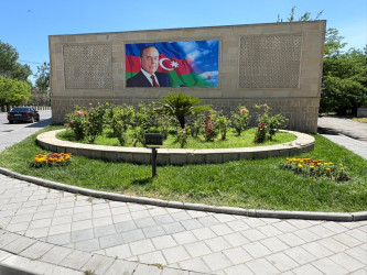 Şəhər ərazisində müxtəlif növ dekorativ gül kolları və çiçəklər əkilib