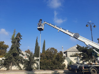 Yevlax şəhərinin işıqlandırma sisteminin yenidənqurulması işləri sürətlə davam etdirilir