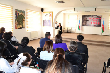 Yevlaxda Xocalı soyqırımının 34-cü ildönümünə həsr olunmuş tədbir keçirilmişdir
