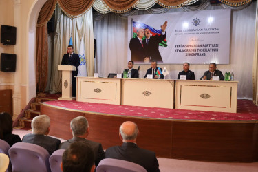 Sentyabrın 8-də Yeni Azərbaycan Partiyası (YAP) Yevlax rayon təşkilatının XI konfransı keçirilib