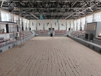 Yevlax Olimpiya İdman Kompleksində aparılan tikinti işləri davam etdirilir