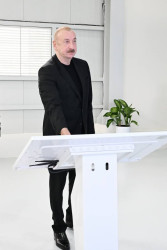 İlham Əliyev Yevlax şəhəri qumsüzgəc texnologiyalı sutəmizləyici qurğunun açılışında iştirak edib
