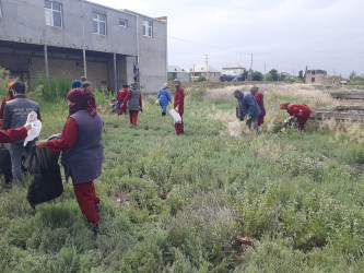 Yevlaxda “Yaşıl dünya naminə həmrəylik ili” çərçivəsində təmizlik aksiyası keçirilib