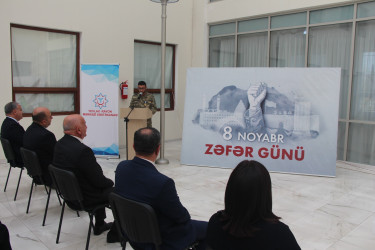 Yevlaxda “Tarixi Zəfərimiz Heydər Əliyev siyasətinin təntənəsidir” mövzusunda tədbir keçirilmişdir