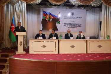 Sentyabrın 8-də Yeni Azərbaycan Partiyası (YAP) Yevlax rayon təşkilatının XI konfransı keçirilib