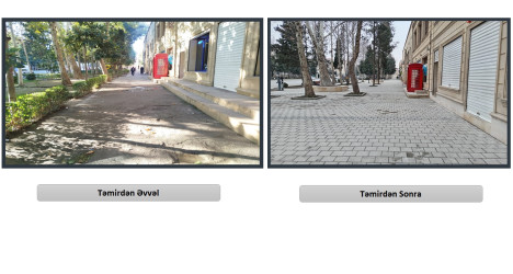 Şəhərin Heydər Əliyev prospektində səkilərin əsaslı təmiri davam etdirilir