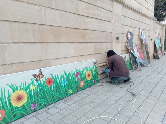 Yevlaxda Novruz bayramına hazırlıq işləri görülür