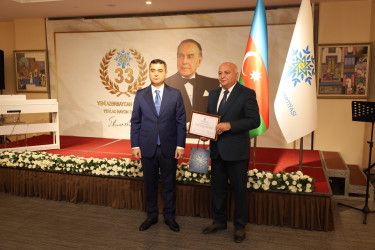 Yeni Azərbaycan Partiyası (YAP) Yevlax rayon təşkilatının yaradılmasının 33-cü illiyi münasibətilə tədbir keçirilib