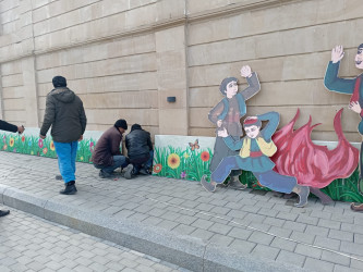 Yevlaxda Novruz bayramına hazırlıq işləri görülür