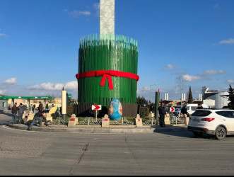 Yevlaxda Novruz bayramına hazırlıq işləri görülür