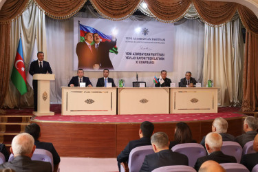 Sentyabrın 8-də Yeni Azərbaycan Partiyası (YAP) Yevlax rayon təşkilatının XI konfransı keçirilib