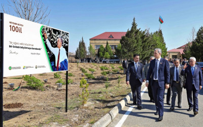Yevlaxda “Heydər Əliyev ili” çərçivəsində ağacəkmə aksiyası keçirilib