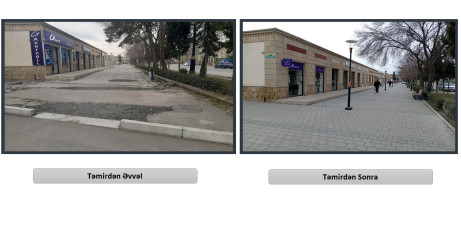 Heydər Əliyev prospektində səkilər əsaslı şəkildə təmir olunmuşdur