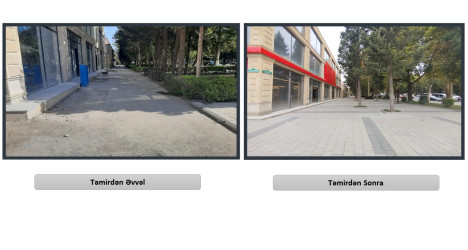 Yevlax şəhəri, Heydər Əliyev prospektinin Azərbaycan və Səməd Vurğun küçələri ilə kəsişməsinə qədər olan bir hissəsindəki səkilərdə əsaslı təmir, yenidənqurma işləri yekunlaşmışdır.