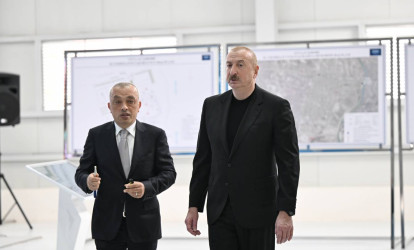 İlham Əliyev Yevlax şəhəri qumsüzgəc texnologiyalı sutəmizləyici qurğunun açılışında iştirak edib
