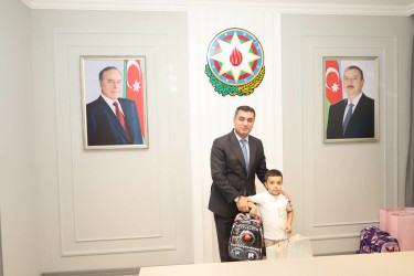 Yevlaxda birinci sinifə gedəcək şəhid övladları ilə görüş keçirilib