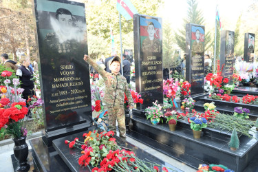 Yevlaxda Şanlı Zəfərin beşinci ildönümü ilə əlaqədar Şəhidlər Xiyabanı ziyarət olunmuşdur