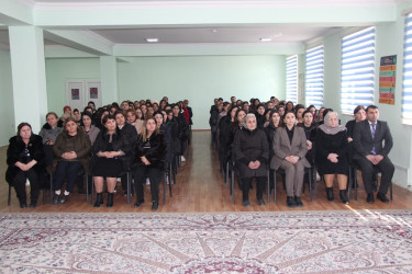 Yevlax Şəhər İcra Hakimiyyəti tərəfindən şagirdlərin maarifləndirilməsi məqsədilə görüş keçirilmişdir