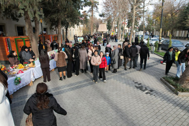 “Heydər Əliyev ili” çərçivəsində Yevlax Şəhərinin Heydər Əliyev prospektində yerləşən, Yeni il ərəfəsində əsaslı təmirdən sonra əhalinin istifadəsinə verilmiş parkda məktəblilər və  mədəniyyət işçiləri  əl işlərini və bacarıqlarını nümayiş etdirmişlər.