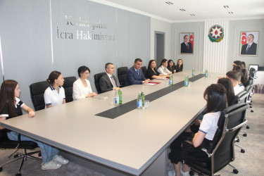 Yevlaxda ali təhsil müəssisələrinə 600-dən yüksək bal toplayaraq qəbul olan məzunlarla görüş keçirilmişdir