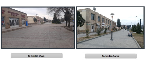 Heydər Əliyev prospektində səkilər əsaslı şəkildə təmir olunmuşdur