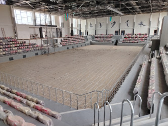 Yevlax Olimpiya İdman Kompleksində aparılan tikinti işləri davam etdirilir