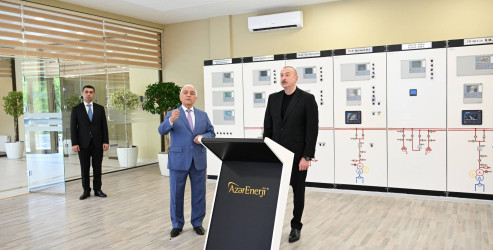 İlham Əliyev “AzərEnerji” Açıq Səhmdar Cəmiyyətinin 110/35/10 kV-luq “Yevlax” qovşaq yarımstansiyasının, Regional Təlim-Tədris və Laboratoriya Mərkəzinin açılışında iştirak edib