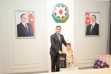 Yevlaxda birinci sinifə gedəcək şəhid övladları ilə görüş keçirilib