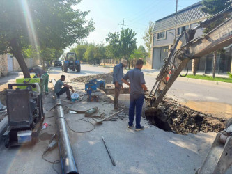 Şəhərin su təchizatı və kanalizasiya sistemlərinin yenidən qurulması işləri davam etdirilir