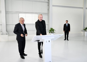 İlham Əliyev Yevlax şəhəri qumsüzgəc texnologiyalı sutəmizləyici qurğunun açılışında iştirak edib