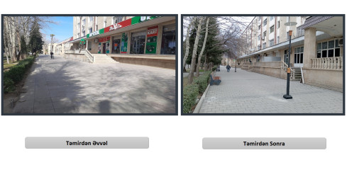 Heydər Əliyev prospektində səkilər əsaslı şəkildə təmir olunmuşdur