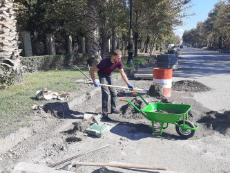 Yevlaxda abadlıq-qurucluq işləri davam etdirilir