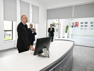 İlham Əliyev Yevlaxda Mərkəzi Aran Regional SCADA İdarəetmə Mərkəzinin açılışında iştirak edib