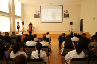 Yevlaxda 27 Sentyabr – Anım Günü münasibətilə “Zəfərin başlanğıcı” adlı tədbir keçirilib