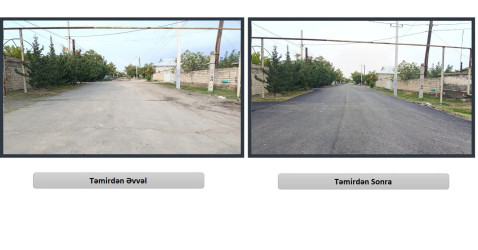Yevlax şəhərində daha bir küçəyə asfalt örtüyü salınıb