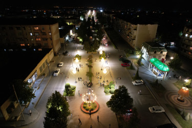 Yevlax şəhərinin gecə görüntüləri