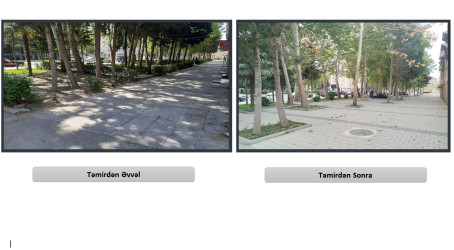 Yevlax şəhəri, Heydər Əliyev prospektinin Azərbaycan və Səməd Vurğun küçələri ilə kəsişməsinə qədər olan bir hissəsindəki səkilərdə əsaslı təmir, yenidənqurma işləri yekunlaşmışdır.