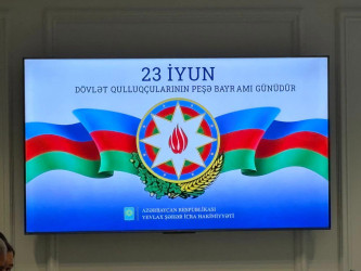 Yevlaxda 23 İyun-Dövlət Qulluqçularının Peşə Bayramı günü münasibətilə tədbir keçirilib