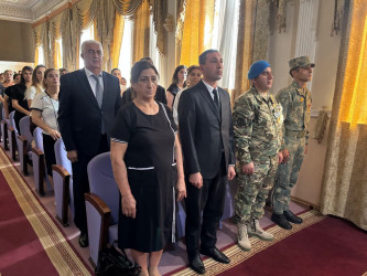 Yevlaxda 27 Sentyabr-Anım Gününə həsr olunmuş “Zəfərə gedən yolun qəhrəmanları” adlı ədəbi-bədii kompozisiya nümayiş etdirilib