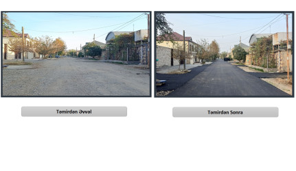 Yevlax şəhərində növbəti küçəyə yeni asfalt örtüyü salınıb