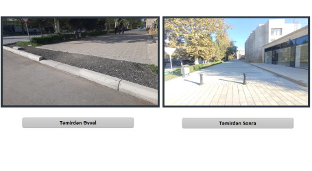 Piyadaların rahat və təhlükəsiz gediş-gəlişinin təmin olunması üçün nəzərdə tutulan səkilər yenidən qurulmuşdur