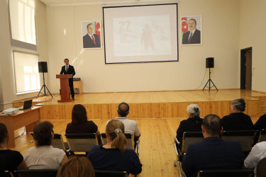 Yevlaxda 27 Sentyabr – Anım Günü münasibətilə “Zəfərin başlanğıcı” adlı tədbir keçirilib