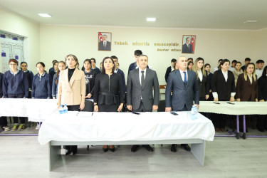 Yevlaxda Ulu Öndər Heydər Əliyevin anım gününə həsr edilmiş tədbir keçirilmişdir