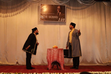 Yevlaxda Üzeyir Hacıbəylinin 140 illiyi münasibətilə tədbir keçirilmişdir