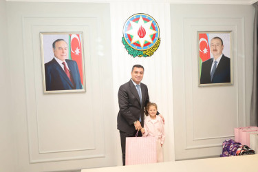 Yevlaxda birinci sinifə gedəcək şəhid övladları ilə görüş keçirilib